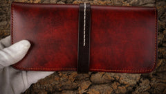 Handmade Leather Mens Clutch Wallet Cool Leather Wallet Long Phone Wallets for Men