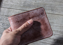 Handmade Vintage Leather Mens Small Wallet Bifold Wallet for Men - iwalletsmen