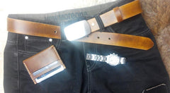 Handmade Vintage Brown Leather Mens Belt Leather Belt for Men - iwalletsmen
