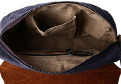 Mens Waxed Canvas Leather Small Side Bag Canvas Courier Bags for Men - iwalletsmen