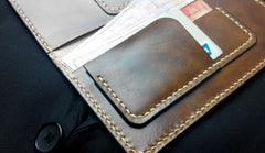 Vintage Tan Leather Bifold Mens Long Wallet Leather Long Wallets for Men - iwalletsmen