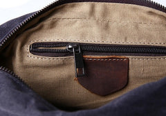 Mens Waxed Canvas Leather Small Side Bag Canvas Courier Bags for Men - iwalletsmen