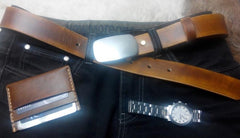 Handmade Vintage Brown Leather Mens Belt Leather Belt for Men - iwalletsmen