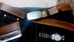 Handmade Vintage Brown Leather Mens Belt Leather Belt for Men - iwalletsmen