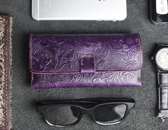 Handmade Floral Mens Womens Leather Glasses Case Glasses Box Glasses Holder Eyeglass Case