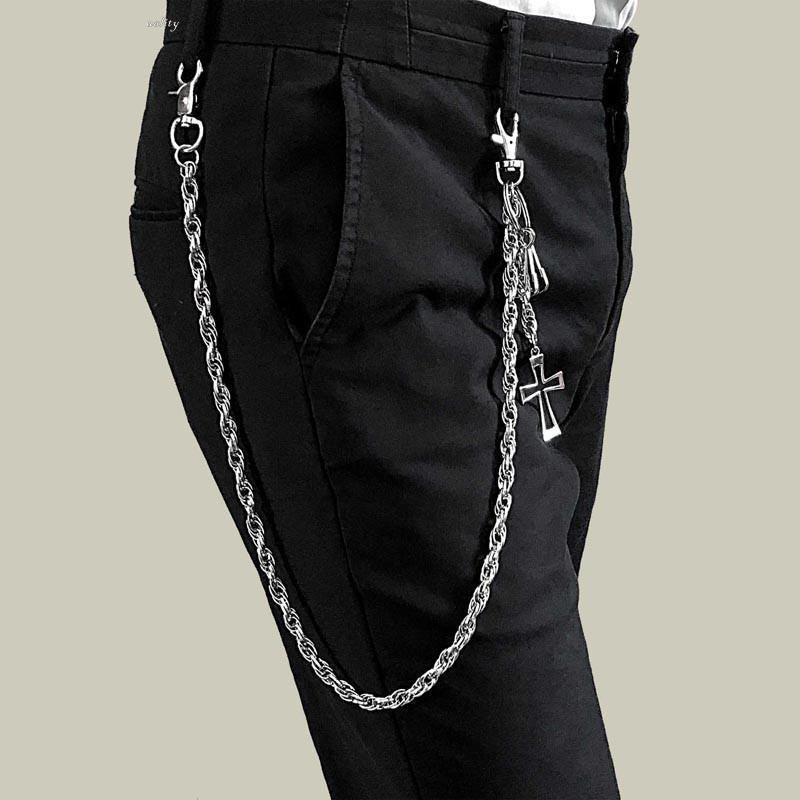 Classic Braided Leather Rope Pants Chain Jeans Chain Wallet Chain Punk Rock  Locomotive Waist Chain for