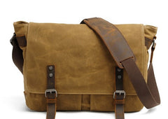 Mens Waxed Canvas Camera Messenger Bag Side Bag Camera Shoulder Bag for Men - iwalletsmen