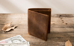 Cool Leather Vintage Mens Slim Small Wallets Zipper billfold Wallets for Men - iwalletsmen