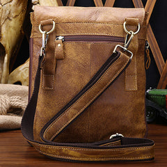 Cool Leather Mens Small Side Bag Messenger Bag Shoulder Bag for Men - iwalletsmen