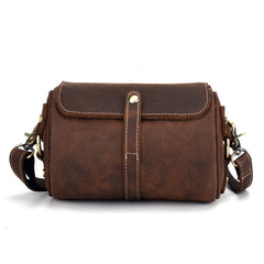 Cool Fashion Leather Mens Small Barrel Shoulder Bag Side Bag Messenger Bag For Men - iwalletsmen