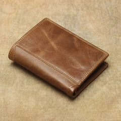 Cool Leather Mens Small Wallet billfold Bifold Wallet Front Pocket Wallet for Men - iwalletsmen