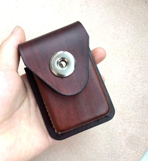 Cool Brown Leather Cigarette Case with Lighter Holder Cigarette Case Holder For Men - iwalletsmen