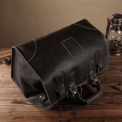 Vintage Leather Mens Large Weekender Bag Travel Bag Duffle Bag - iwalletsmen