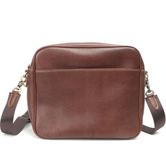 Brown Leather Mens 8 inches Courier Bag Messenger Bag Small Postman Bag For Men - iwalletsmen