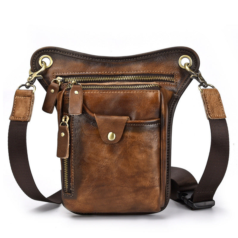 Vintage Brown Leather Men's CELL PHONE HOLSTER MINI SIDE BAG BELT POUC ...