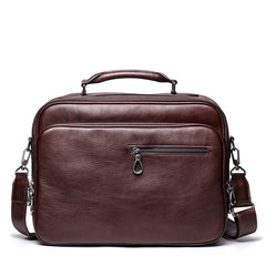 Fashion Brown Leather Men's Professional Briefcase 15‘’ Laptop Briefcase Business Handbag For Men - iwalletsmen