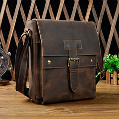 Cool Leather Mens Tablet Messenger Bag Small Side Bag Messenger Bag For Men - iwalletsmen