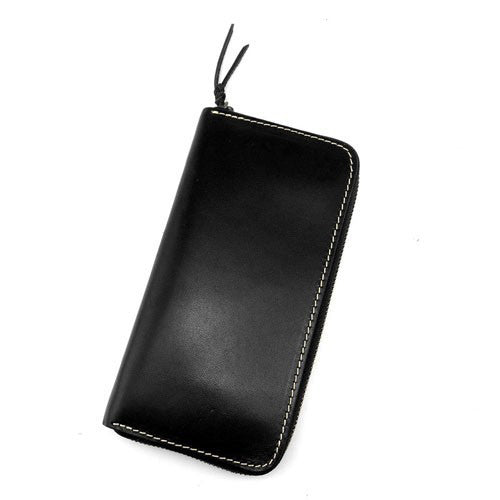 Stylish Black Leather Men's Long Wallet Clutch Wallet Tan Phone Wallet Zipper Clutch Wallet For Men - iwalletsmen