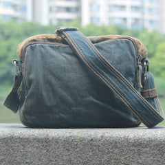 Denim Blue Mens Casual Small Messenger Bag Jean Postman Bag Courier Bag For Men - iwalletsmen