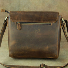 Leather Brown Mens Vintage Small Side Bag Shoulder Bags Small Messenger Bag For Men - iwalletsmen