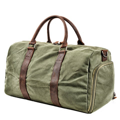 Waxed Canvas Leather Mens Large Travel Weekender Bag Waterproof Duffle bag for Men - iwalletsmen