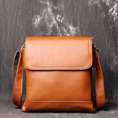 Black LEATHER MEN'S Vertical Side bag  Vertical MESSENGER BAG Small Courier Bag FOR MEN - iwalletsmen