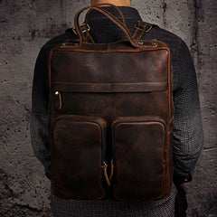 Cool Mens Leather Backpack Vintage Travel Backpack School Backpack for men - iwalletsmen