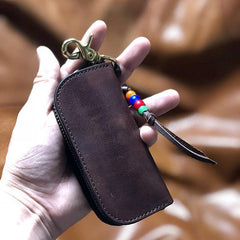 Handmade Brown Leather Mens Cool Key Wallets Car Key Change Coin Holder Car Key Case for Men - iwalletsmen