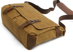 Mens Waxed Canvas Camera Messenger Bag Side Bag Camera Shoulder Bag for Men - iwalletsmen