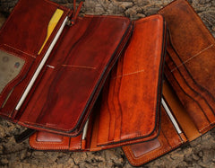 Handmade Leather Mens Clutch Wallet Cool Leather Wallet Long Phone Wallets for Men