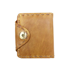 Dark Brown Handmade Leather Mens Card Wallet Small Bifold Card Holder Front Pocket Wallet For Men - iwalletsmen