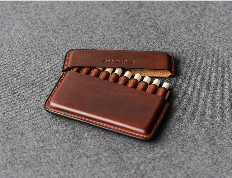 Cool Leather Mens 12pcs Cigarette Holder Case Vintage Custom Cigarette –  iwalletsmen