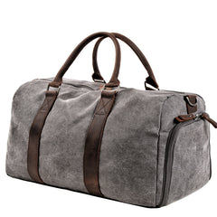 Waxed Canvas Leather Mens Large Travel Weekender Bag Waterproof Duffle bag for Men - iwalletsmen