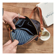 Cool Black Nylon Mens Small Messenger Bag Nylon Saddle Side Bag Courier Bag for Men - iwalletsmen