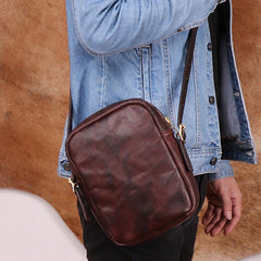 Cool Leather Mens Camera Bag Small Shoulder Bag Crossbody Bags For Men - iwalletsmen