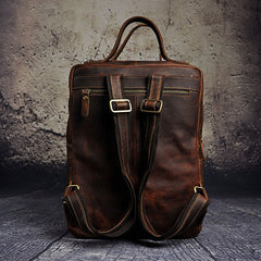 Cool Mens Leather Backpack Vintage Travel Backpack School Backpack for men - iwalletsmen