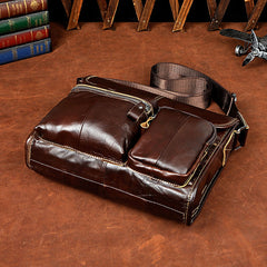 Cool Vintage Leather Mens Small Side Bag Messenger Bag Shoulder Bag for Men - iwalletsmen