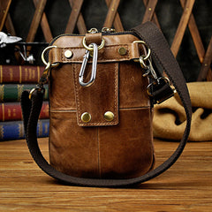 Small Mens Leather Side Bag Belt Pouch Holster Belt Case Waist Pouch for Men - iwalletsmen