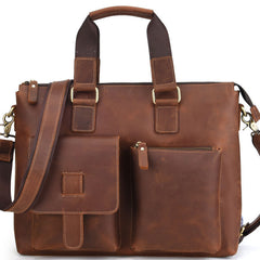 Cool Leather Briefcase 13inch Handbag Work Bag Business Bag Shoulder Bag For Men - iwalletsmen