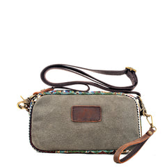 Cool Canvas Mens Green Clutch Bag Mini Side Bag Gray Small Messenger Bag For Men - iwalletsmen