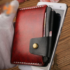 Handmade Leather Mens Cool Slim Leather Wallet Men Small Wallets Card Holders for Men - iwalletsmen