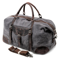 Cool Waxed Canvas Leather Mens Large Travel Weekender Bag Waterproof Duffle bag for Men - iwalletsmen