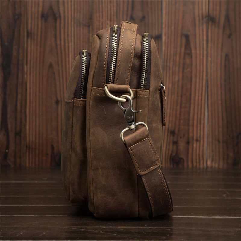 Cool Leather Mens Small Messenger Bags Shoulder Bags for Men – iwalletsmen