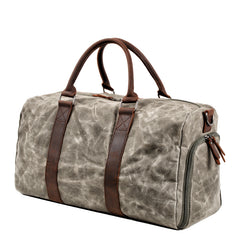 Waxed Canvas Leather Mens Large Travel Weekender Bag Waterproof Duffle bag for Men - iwalletsmen