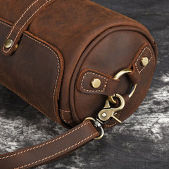 Cool Fashion Leather Mens Small Barrel Shoulder Bag Side Bag Messenger Bag For Men - iwalletsmen