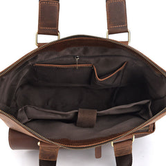 Cool Leather Briefcase 13inch Handbag Work Bag Business Bag Shoulder Bag For Men - iwalletsmen