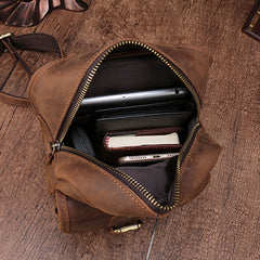 Cool Mens Leather Sling Bag One Shoulder Backpack Sling Crossbody Bag For Men - iwalletsmen