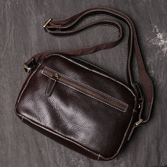 Casual Leather Mens Brown Side Bag Small Messenger BAG Brown Courier Bag FOR MEN - iwalletsmen