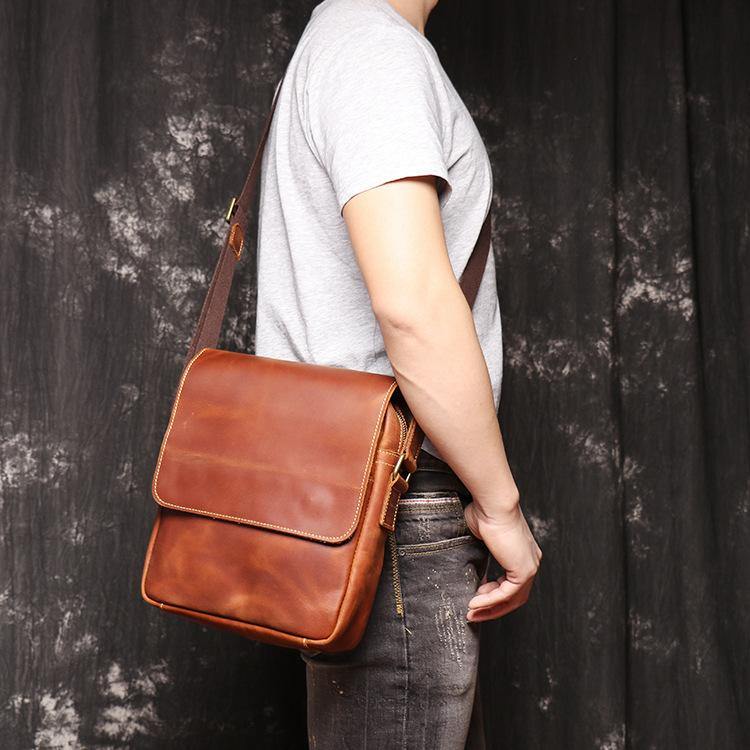 Mens vertical messenger bag on sale