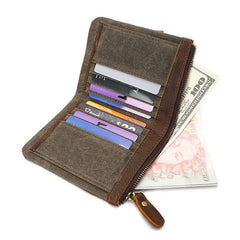 Mens Canvas Small Wallet for men Bifold Cool Men billfold Small Wallet - iwalletsmen